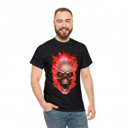 Flaming Demon Skull Red Short Sleeve Tee