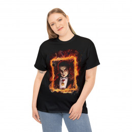 Flame framed Dracula the Vampire Monster Men's Short Sleeve Tee