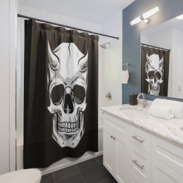 Demon Skull ﻿on Black Shower Curtains