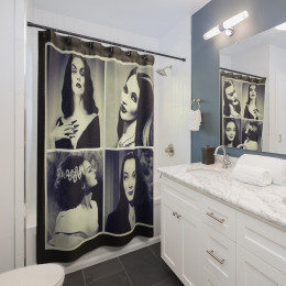 Gothic Scream Queens Of The Silver Screen on Black Shower Curtains