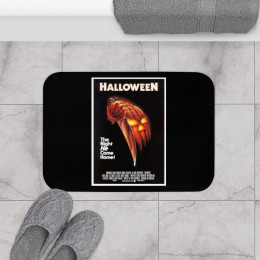 Halloween Movie Poster on Black Bath Mat