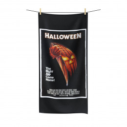 Halloween Movie Poster on Black Polycotton Towel