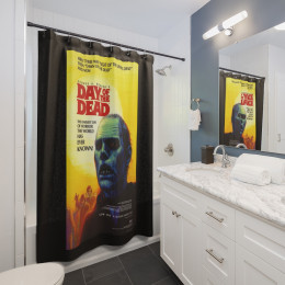 Day of the Dead Movie Poster on Black Shower Curtains